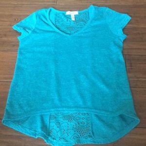 Aeropostale teal high low blouse